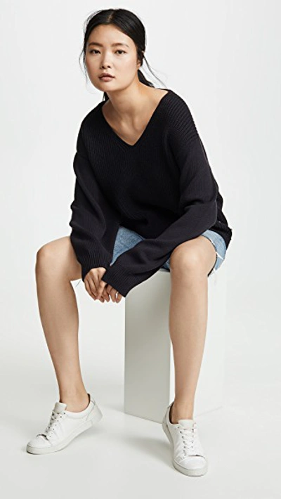 Shop Alexander Wang T Utility V Neck Sweater In Black