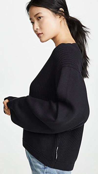 Shop Alexander Wang T Utility V Neck Sweater In Black