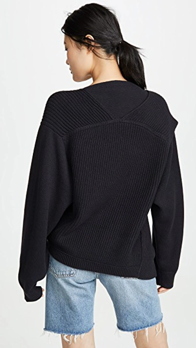 Shop Alexander Wang T Utility V Neck Sweater In Black