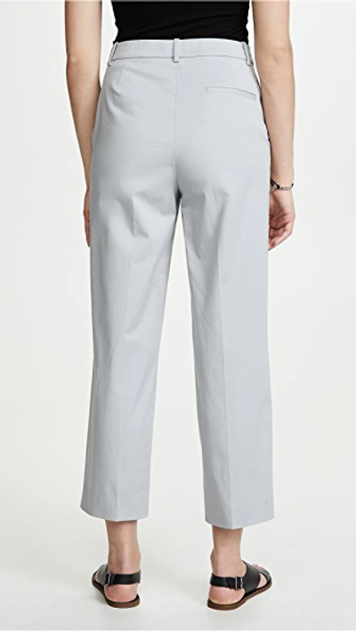 Shop Theory High Waisted Straight Pants In Blue Echo