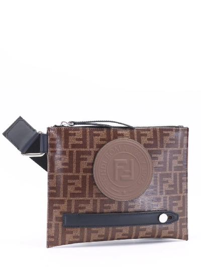 Shop Fendi Messenger Bag Ff Brown