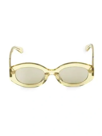 Shop Karen Walker Women's 49mm Bishop Oval Sunglasses In Gold