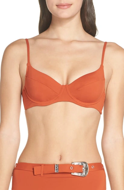 Shop Onia Lydia Underwire Bikini Top In Rooibos