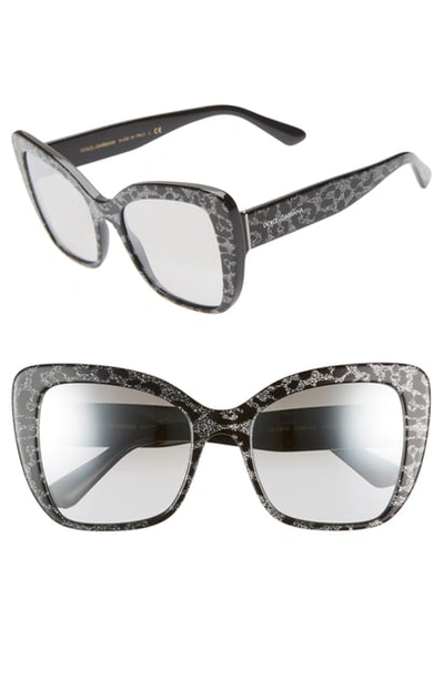 Shop Dolce & Gabbana 54mm Gradient Butterfly Sunglasses - Black Leopard Gradient Mirror