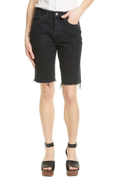 Shop Grlfrnd Beverly Bermuda Denim Shorts In Deep End