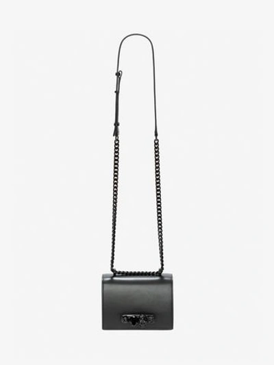 Shop Alexander Mcqueen Small Jewelled Satchel In Black