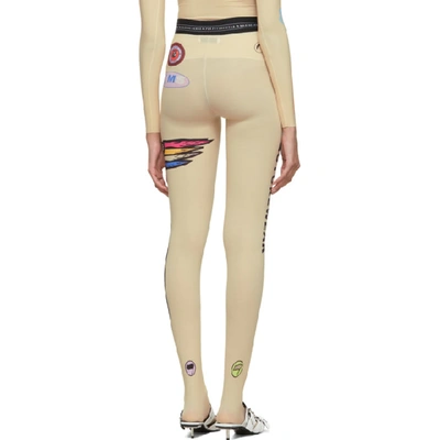 Shop Marine Serre Tan F1 Leggings In Formula 1