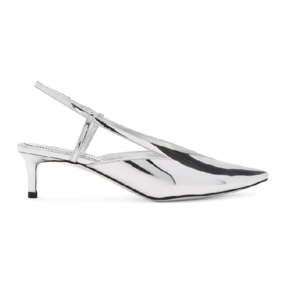 Shop Givenchy Silver Mirror 3v Slingback Pumps In 040 Silver