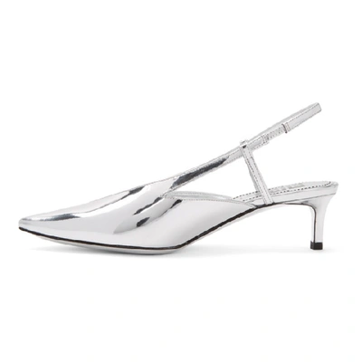 Shop Givenchy Silver Mirror 3v Slingback Pumps In 040 Silver