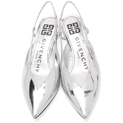 Shop Givenchy Silver Mirror 3v Slingback Pumps In 040 Silver