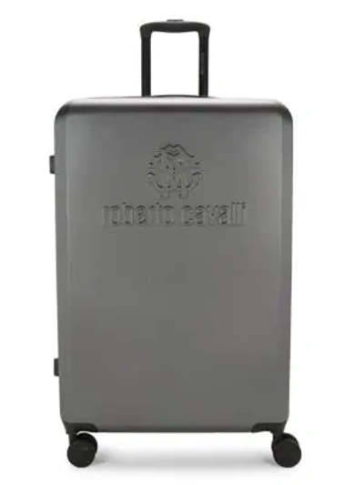 Shop Roberto Cavalli Logo Crest 20" Spinner Suitcase In Grey