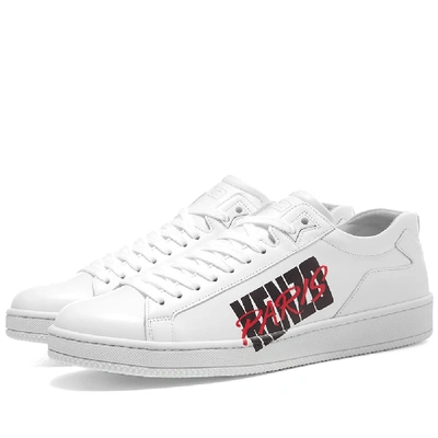 Shop Kenzo Leather Logo Sneaker In White