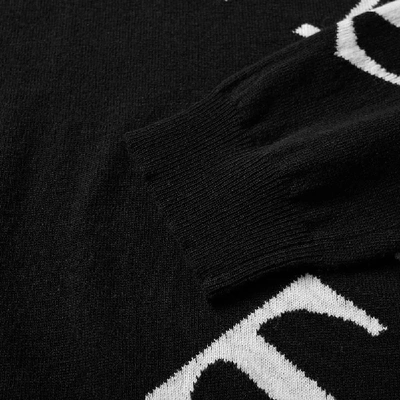 Shop Valentino Large Vltn Grid Intarsia Knit In Black