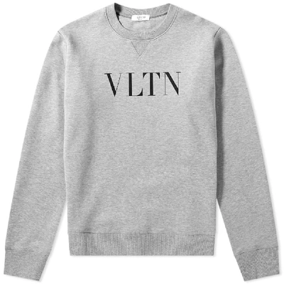 Shop Valentino Vltn Logo Crew Sweat In Grey