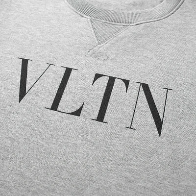 Shop Valentino Vltn Logo Crew Sweat In Grey
