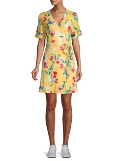 Shop Alexia Admor Floral A-line Wrap Dress In Yellow Multi