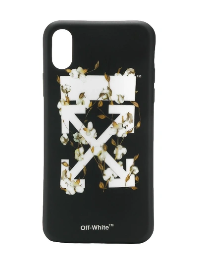 Shop Off-white Cotton Flower Iphone X Case In Black