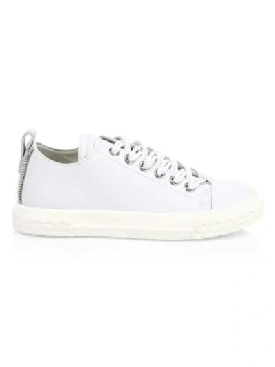 Shop Giuseppe Zanotti Blabber Leather Sneakers In Bianco