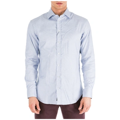 Shop Emporio Armani Men's Long Sleeve Shirt Dress Shirt Modern Fit In Light Blue