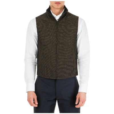 Shop Emporio Armani Men's Sweater Waistcoat Vest In Black