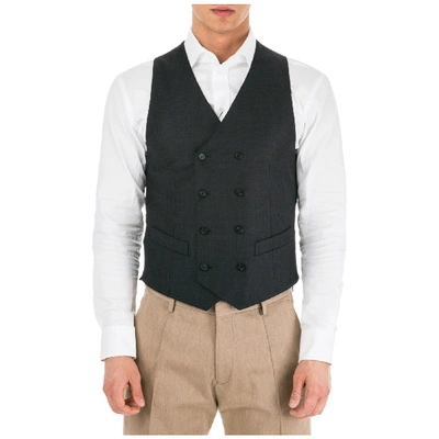 Shop Emporio Armani Men's Sweater Waistcoat Vest In Grey