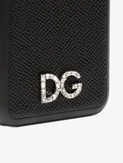 Shop Dolce & Gabbana Black Textured Leather Iphone X Case