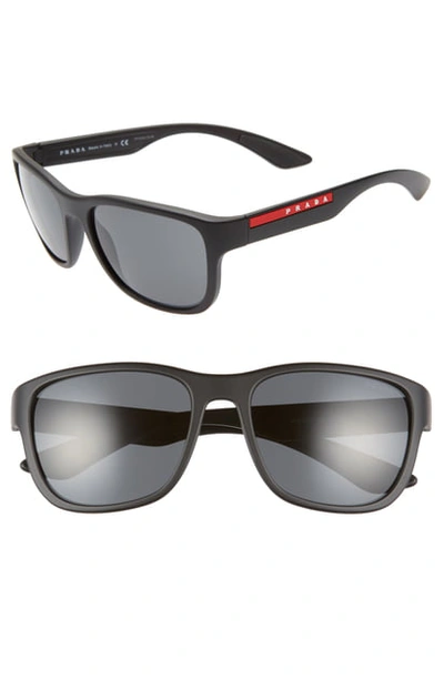 Shop Prada Sport 59mm Sunglasses - Black Rubber