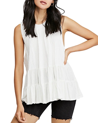 Shop Free People Right On Time Tiered-hem Tunic In Ivory