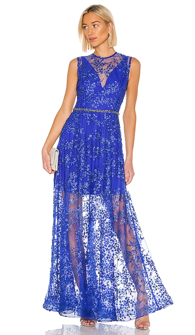 Shop Bronx And Banco Olympia Gown In Cobalt