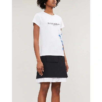 Shop Givenchy Bird Logo-print Cotton-jersey T-shirt In White