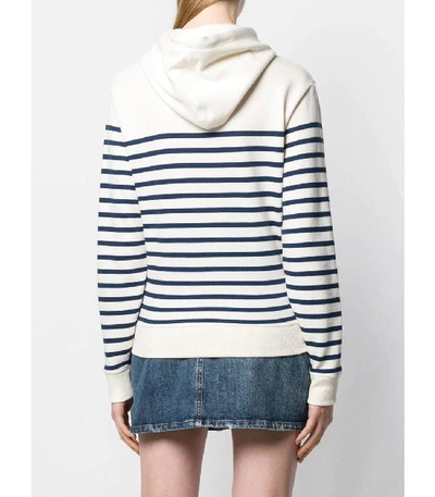 Shop Saint Laurent Horizontal Striped Hoodie In Multi