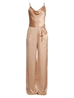 L Agence L'Agence Rannah Cowl Jumpsuit In Beige. In Petal | ModeSens