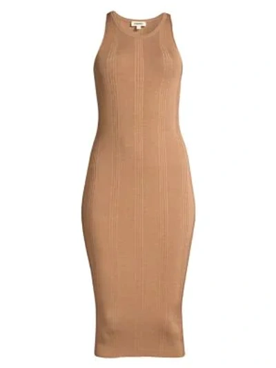 Shop L Agence Shelby Rib-knit Bodycon Dress In New Clay
