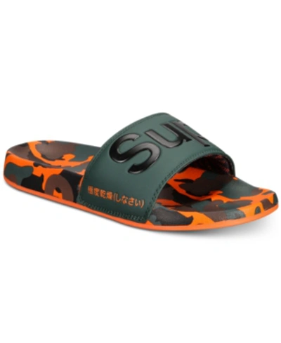 Superdry Men's Allover Print Camouflage Beach Slide Sandals Men's Shoes In  Orange Camo | ModeSens