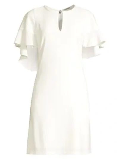 Shop Elie Tahari Women's Theodore Flutter Sleeve Sheath Dress In Fresh Pearl