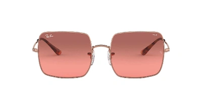 Ray Ban Square 1971 Washed Evolve Sunglasses Bronze-copper Frame Red Lenses 54-19 In Photocromic Red Gradient Bordeaux
