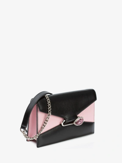 Shop Alexander Mcqueen Small Pin Bag In Black/blush Pink