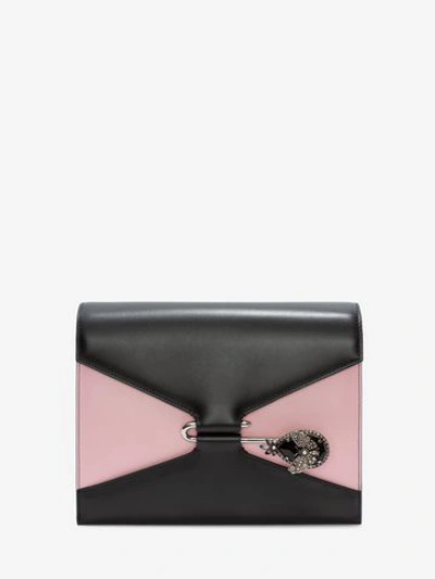 Shop Alexander Mcqueen Pin Bag In Black/blush Pink