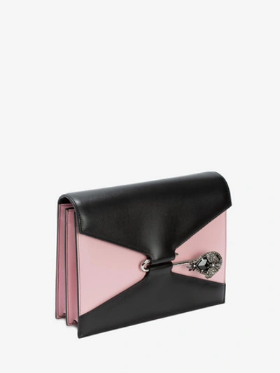 Shop Alexander Mcqueen Pin Bag In Black/blush Pink