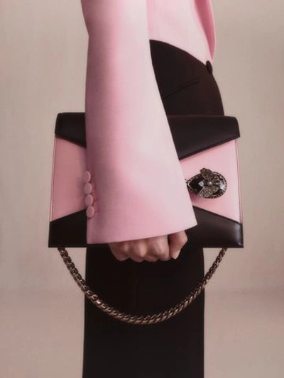 Shop Alexander Mcqueen Pin Bag In Black/blush Pink