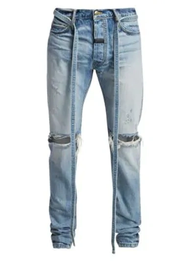 Shop Fear Of God Standard Tie-waist Distressed Jeans In Indigo
