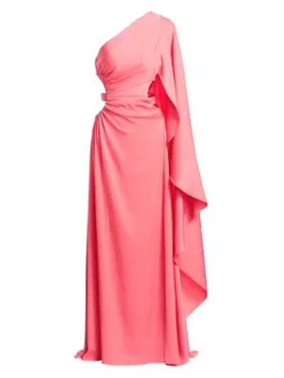 Shop Cult Gaia Cosette One-shoulder Cutout Dress In Bubblegum