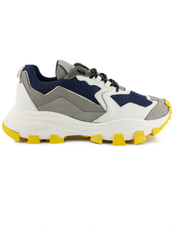 Cinzia Araia Dragon Trail Sneaker In White And Blue In Giallo Modesens