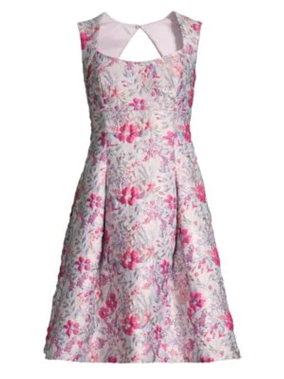 Shop Aidan Mattox Women's Floral Jacquard Cocktail Dress In Lilac