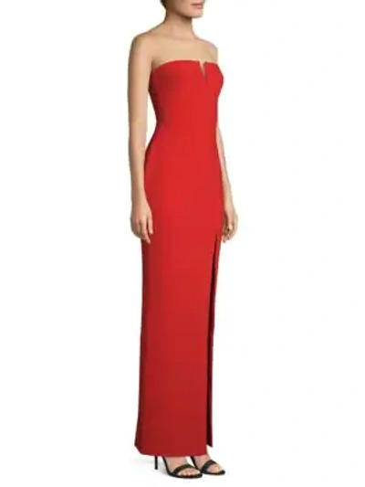 Shop Likely Windsor Strapless Gown In Scarlet