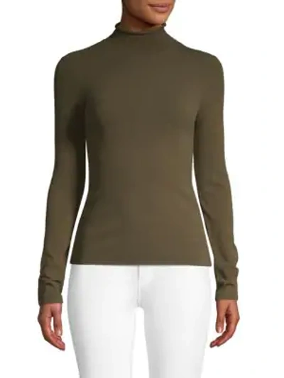 Shop M Missoni Mockneck Sweater In Olive Green