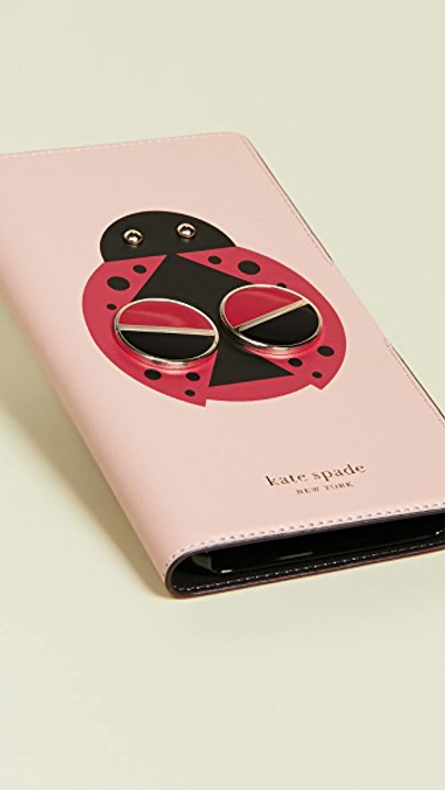 Shop Kate Spade Lucky Ladybug Folio Iphone Case In Flapper Pink