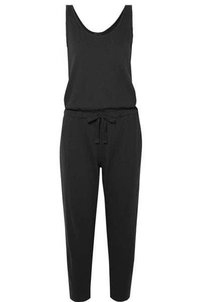 Shop Atm Anthony Thomas Melillo High Torsion Cotton-jersey Jumpsuit In Black