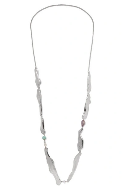 Shop Leigh Miller Net Sustain Current Silver Multi-stone Necklace