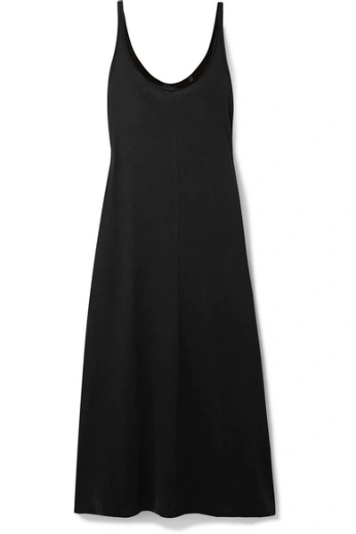 Shop Atm Anthony Thomas Melillo High Torsion Cotton-jersey Midi Dress In Black